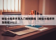 微信小程序開(kāi)發(fā)入門(mén)視頻教程（微信小程序開(kāi)發(fā)教程2021）