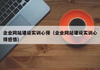 企業(yè)網(wǎng)站建設(shè)實訓(xùn)心得（企業(yè)網(wǎng)站建設(shè)實訓(xùn)心得感悟）