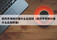 軟件開(kāi)發(fā)轉(zhuǎn)行做什么比較好（軟件開(kāi)發(fā)轉(zhuǎn)行做什么比較好做）
