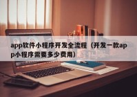 app軟件小程序開發(fā)全流程（開發(fā)一款app小程序需要多少費(fèi)用）