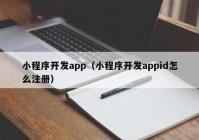 小程序開(kāi)發(fā)app（小程序開(kāi)發(fā)appid怎么注冊(cè)）