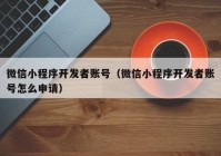 微信小程序開發(fā)者賬號(hào)（微信小程序開發(fā)者賬號(hào)怎么申請(qǐng)）
