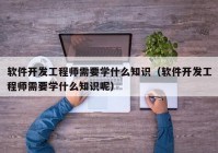 軟件開發(fā)工程師需要學(xué)什么知識(shí)（軟件開發(fā)工程師需要學(xué)什么知識(shí)呢）