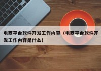 電商平臺軟件開發(fā)工作內容（電商平臺軟件開發(fā)工作內容是什么）